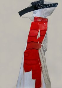 Elegante vrouw in het rood door Doris Schmitz