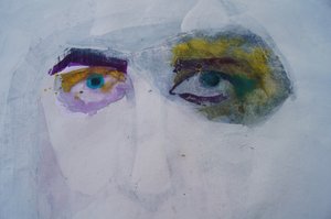 Expressief abstract gezicht door Doris Schmitz