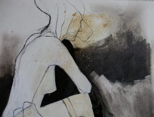 Studie van een peinzende figuur
