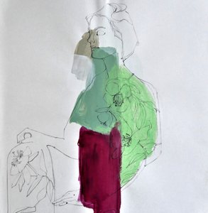 De serene vrouw met bloemen