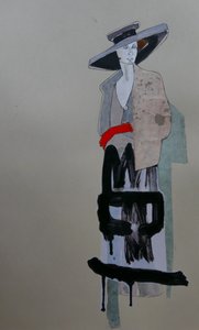 Graffiti van een stijlvolle vrouw door Doris Schmitz
