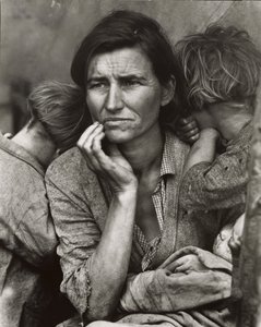 [Kopie afdruk van Migrantenmoeder, Nipomo, Californië]. door Dorothea Lange