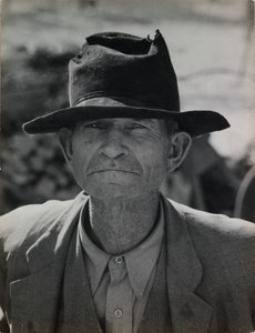 Ex-pachter op bijstandsuitkering, Imperial Valley, Californië