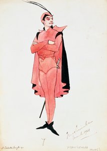 Kostuum voor Mephistopheles in Faust door Charles Gounod, schets door Carleton Smyth, voor uitvoering in 1911, 20e eeuw