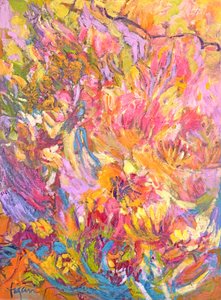 Levendige abstracte bloemen door Dorothy Fagan