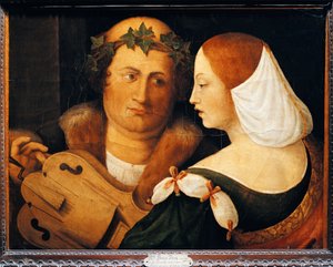 Fontaine Chaalis, hofpoëet en vrouw door Dosso Dossi
