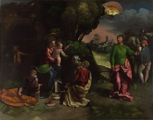 De aanbidding der koningen door Dosso Dossi