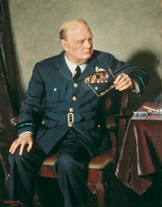 Portret van de Britse premier Winston Churchill