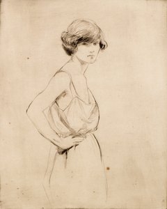Mei in haar Camisole door Douglas Gordon Shields