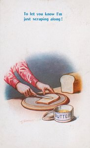 Boter, afschrapen (kleurenlitho)