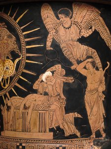 (detail) van een roodfiguren lekythos