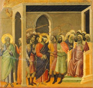 Christus bespot (Cristo percosso) (detail) door Duccio di Buoninsegna