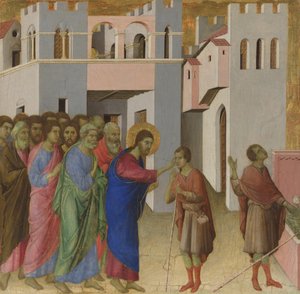 De genezing van de blindgeborene, ca. 1308-1311 door Duccio di Buoninsegna
