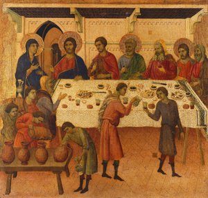 De Bruiloft te Kana (detail) door Duccio di Buoninsegna