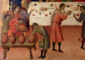 De bruiloft te Kana (detail) door Duccio di Buoninsegna