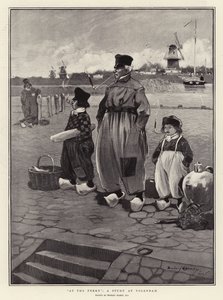 Bij de veerboot, een studie in Volendam