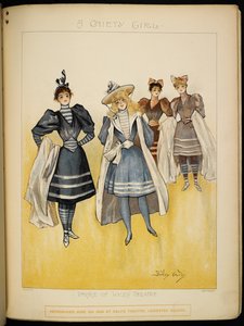 Vier van de dames, in hun badkostuums, op het strand aan de Rivièra door Dudley Hardy