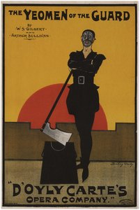 Poster voor de opera The Yeomen of the Guard door Gilbert en Sullivan, 1897