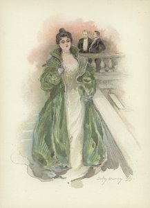 Dame uit de samenleving in het Savoy Hotel, Londen door Dudley Hardy