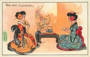 Thee en schandaal: twee Japanse vrouwen drinken thee