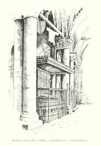 Graf van de Zwarte Prins, Canterbury Cathedral (litho)