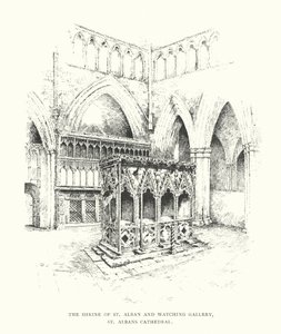 Het heiligdom van St Alban en de wachttoren, kathedraal van St Albans door Duncan Moul