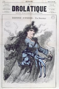Karikatuur van Hortense Schneider (1833-1920) van de voorpagina van 