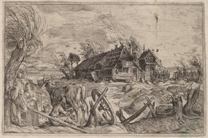 Landschap met een boerderij