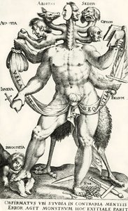 Arminianisme als vijfkoppig monster door Dutch School