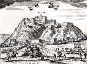 Bietala, fort van Lama de Grote, Koninkrijk Lhassa, illustratie uit 