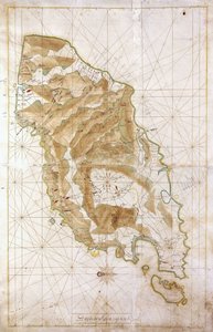 Kaart van het eiland Timor, ca. 1760