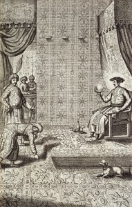 Chinese ambassadeurs bij een Indiase heerser, uit China Illustrated door Athanasius Kircher (1601-80) 1667