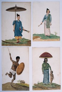 Tekening uit een album van inboorlingen van Brazilië, Afrika, Perzië en Oost-Indië door Dutch School