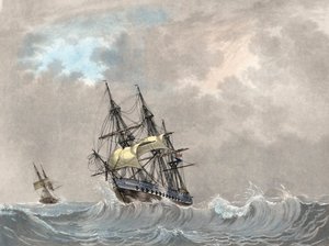 Nederlands marineschip onder zeil