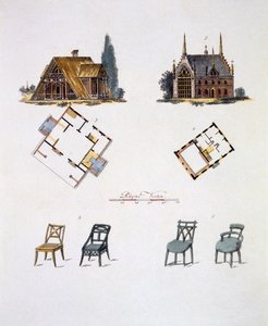 Tuinversieringen, uit Magazine of Garden Gems door G. van Laar, gepubliceerd in 1802