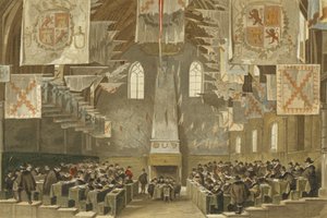 Grote Zaal van het Binnenhof, Den Haag, Nederland door Dutch School