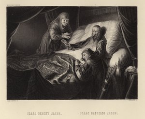 Isaak zegent Jakob door Dutch School