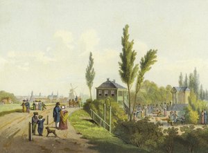 Land en Yzigt, tuin buiten de Haarlemmer Poort, Amsterdam, 19e eeuw door Dutch School