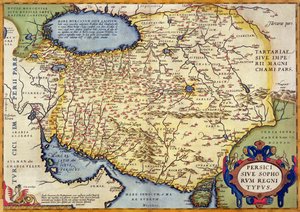 Kaart van Perzië, uit de Theatrum Orbis Terrarum, uitgegeven door Abraham Ortelius, Antwerpen, ca.1590