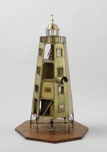 Model van de Duiveneiland vuurtoren op Java door Dutch School