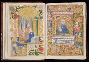 De Aankondiging en Maagd en Kind, miniaturen uit een Getijdenboek, Gebruik van Utrecht, c.1500-20 door Dutch School