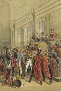 Napoleon verdrijft de Raad van Vijfhonderd uit haar kamers, Staatsgreep van 18 Brumaire, 1799