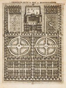 Paleis van Honsholredyk, uit De Nederlandse Tuinman door Johann van der Groen, gepubliceerd 1699