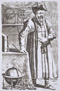Portret van William Postel (1510-81), uit zijn De Universitate, Leiden, 1643, geïllustreerd in Geschiedenis van de Magie, gepubliceerd eind 19e eeuw