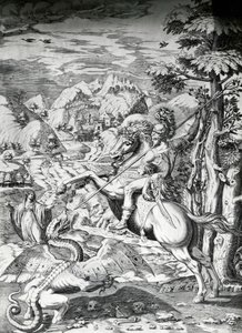 Sint Joris en de Draak, 16e eeuw door Dutch School