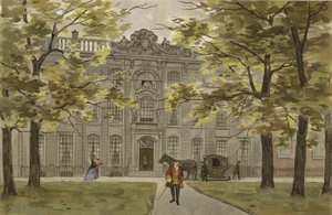 Substantieel Nederlands woonhuis, midden 18e eeuw door Dutch School