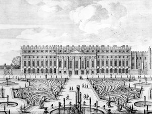 De zuidgevel van Hampton Court