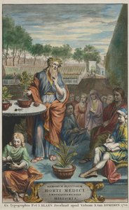 Titelpagina van "Horti Medici Amstelodamensis Rariorum Plantarum Historia" deel II, door Jan Commelin en Caspar Commelin door Dutch School