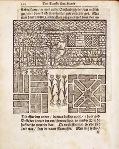 Training en planten in de tuin, uit De Nederlandse Tuinman, door Johann van der Groen, gepubliceerd 1699 door Dutch School