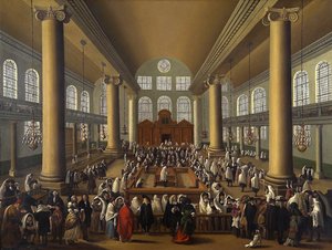 De Portugese synagoge, Amsterdam door Dutch School Dutch School